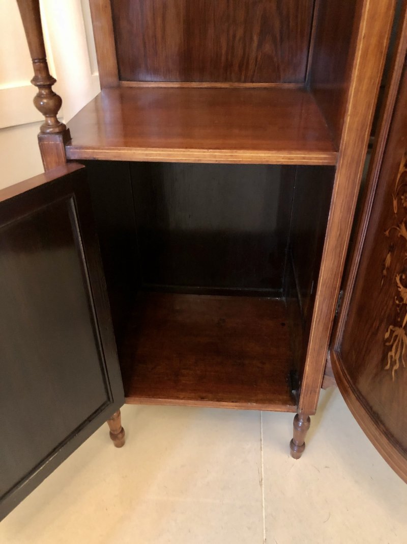 Antique Victorian Inlaid Rosewood Side Cabinet - Image 10